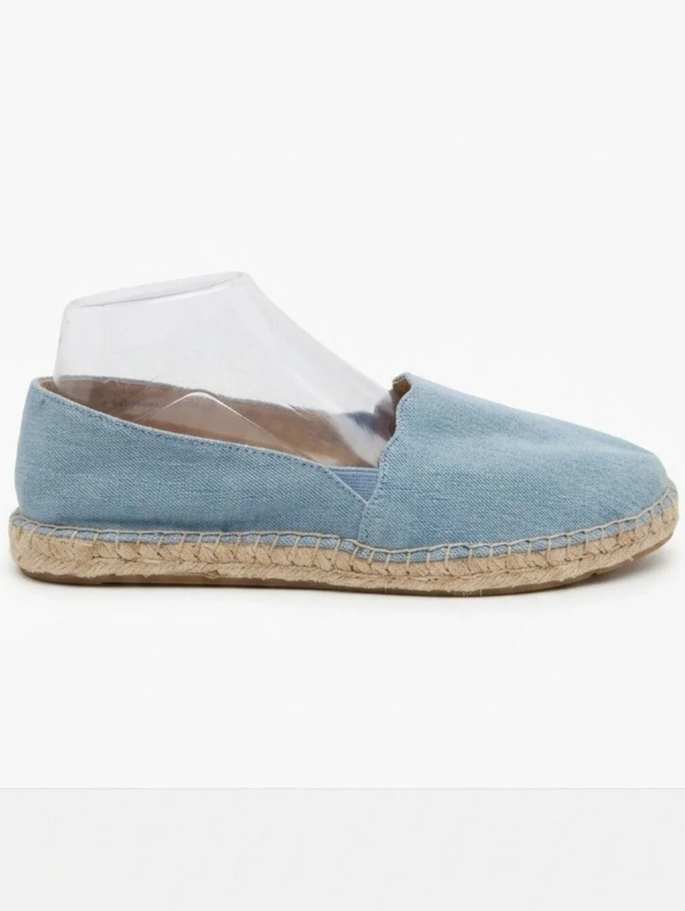 Talbots Sky Blue Denim Espadrille Loafers Flats Women's Size 9.5 NWOT